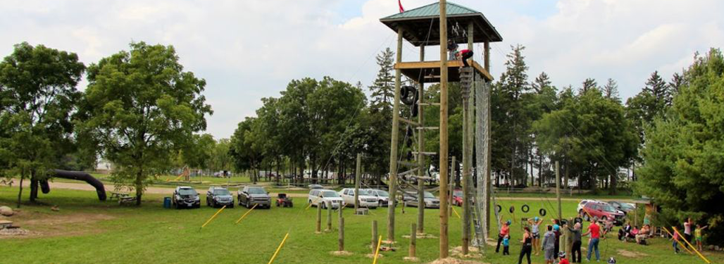 High ropes tower at the Edge of Walton